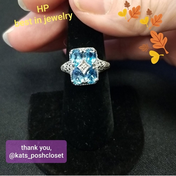 Jewelry - Sterling silver blue topaz ring